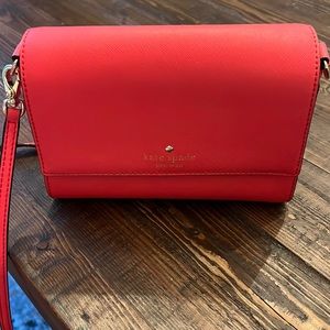 Authentic Kate Spade poppy red flap crossbody